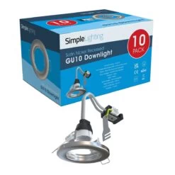 Pack Of 10 Recessed GU10 Spot Light In Brushed Chrome Finish