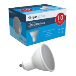 10 Pack - 5W Dimmable LED GU10 Bulb - Cool, Warm Or Natural White