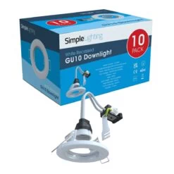 Pack Of 10 Recessed GU10 Spot Light In White Finish