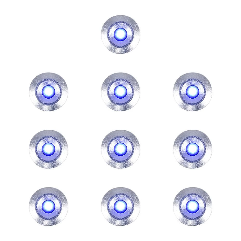 Pack Of 10 - LED Decking Lights. 15mm Diameter, White Or Blue LED 2 Pack Of 10 - LED Decking Lights. 15mm Diameter, White Or Blue LED - Image 2