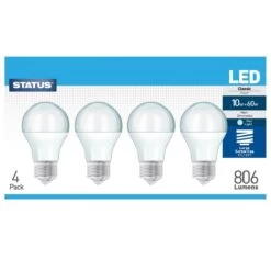 4 X 10w LED Bulbs, E27 Screw - Daylight/Cool White