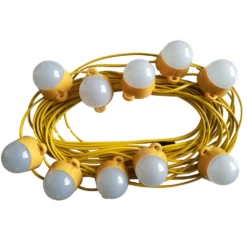 22 Metre Work Lights, LED Festoon Kit 110V 10-way 50W IP44 Rated