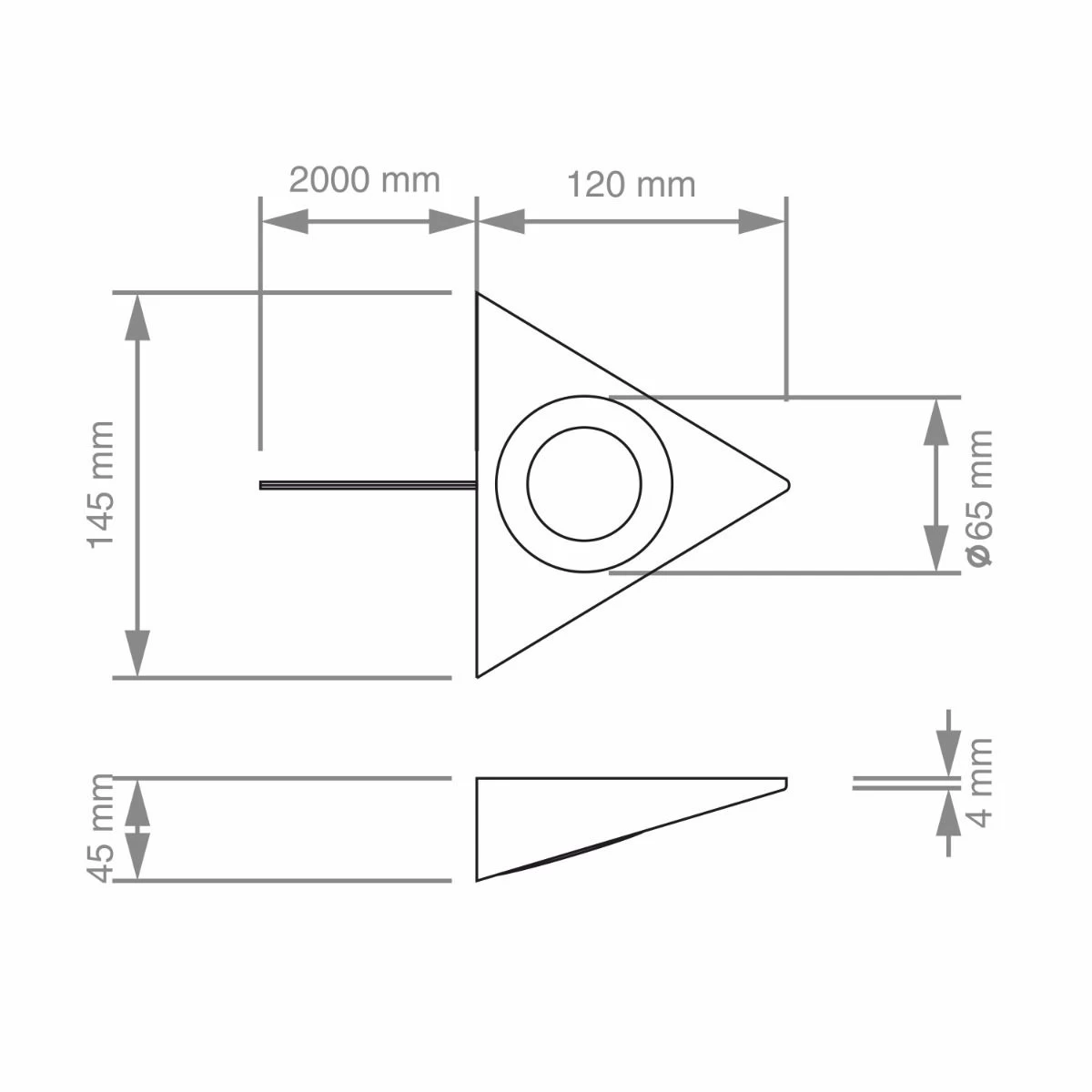 Mains Powered Triangle Under Cabinet Light, Brushed Chrome Finish 6 Mains Powered Triangle Under Cabinet Light, Brushed Chrome Finish - Image 6