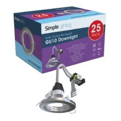 Pack Of 25 Recessed GU10 Spot Light In Brushed Chrome Finish