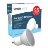 25 Pack GU10 LED Bulbs - 40w Replacement