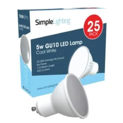 25 Pack GU10 LED Bulbs - 40w Replacement