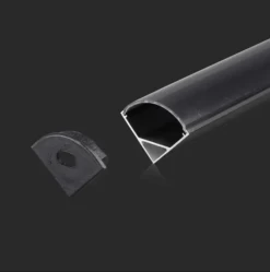 Corner 48 Degree Black Aluminium Profile, 2m Long