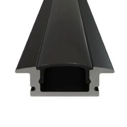 2m Black Aluminium Profile, Recessed With Cover And End Caps -LED Downlights Store 2875 product aluminum profile camera 2 compressed