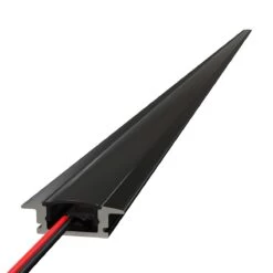 Pack Of 3 Black Aluminium Profiles, Recessed With Cover And End Caps, 2M -LED Downlights Store 2875 product aluminum profile led camera 3 compressed