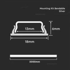 Pack Of 3 Bendable LED Aluminium Profile Mounting Kits -LED Downlights Store 2909 d 1