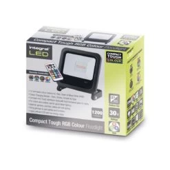 30w RGB LED Flood Light, Colour Changing With Remote Control