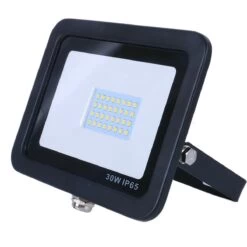 30w LED Floodlight, Black In Cool White