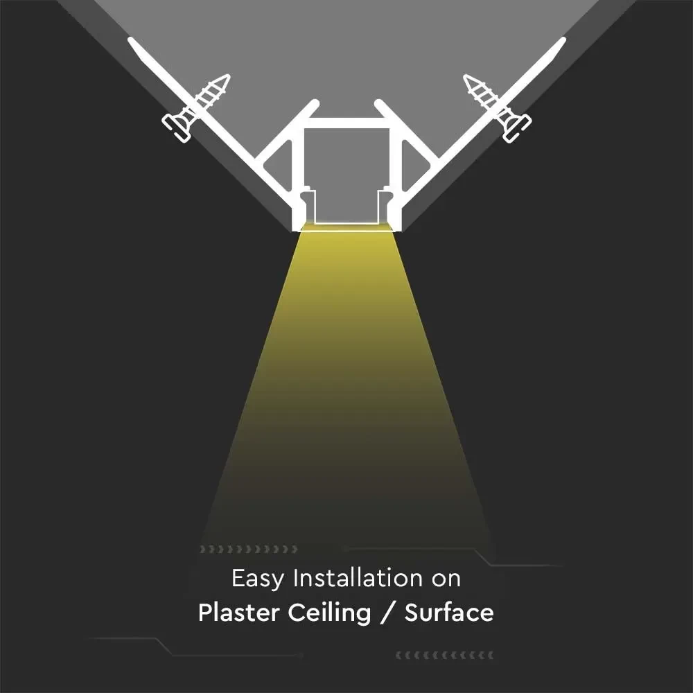 2m Silver Plaster-In, LED Aluminium Profile 3 2m Silver Plaster-In, LED Aluminium Profile - Image 3