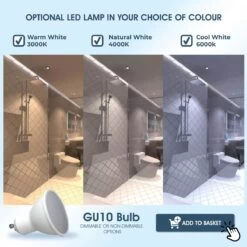 Pack Of 10 IP65 Shower Fire Rated Fixed Downlights In A Brushed Chrome Finish -LED Downlights Store 348453036 frss 06