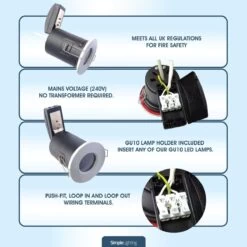 Pack Of 10 IP65 Shower Fire Rated Downlights In A White Finish 15 Pack Of 10 IP65 Shower Fire Rated Downlights In A White Finish -LED Downlights Store 348841340 frsw 3