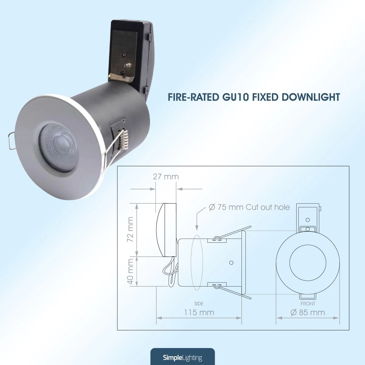 Pack Of 10 IP65 Shower Fire Rated Downlights In A White Finish 5 Pack Of 10 IP65 Shower Fire Rated Downlights In A White Finish - Image 5