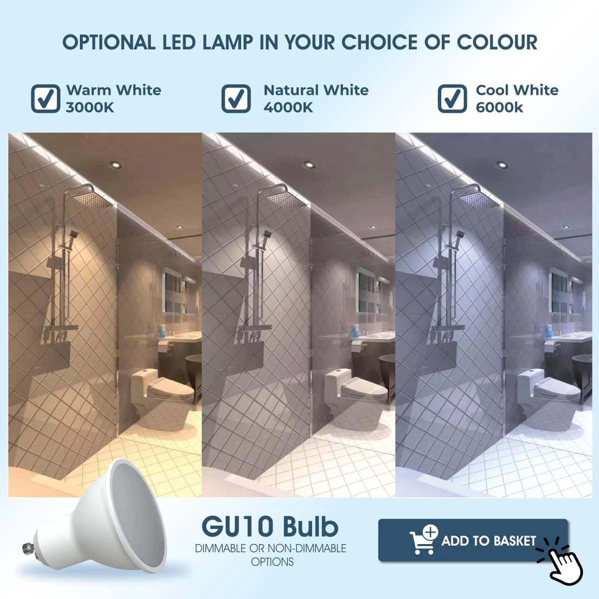 Pack Of 10 IP65 Shower Fire Rated Downlights In A White Finish 7 Pack Of 10 IP65 Shower Fire Rated Downlights In A White Finish - Image 7