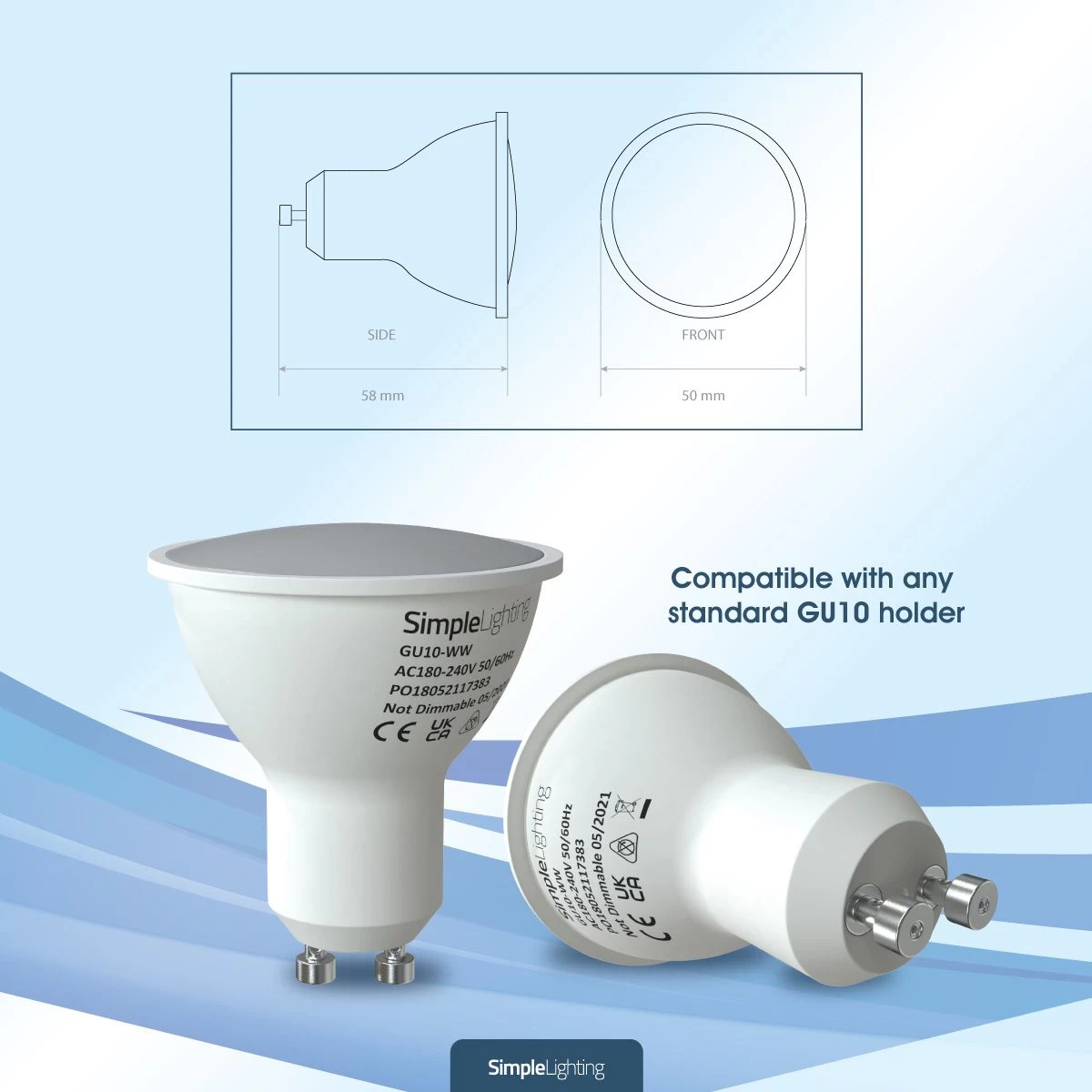 Pack Of 50 5w GU10 Dimmable LED Bulbs - Cool, Natural Or Warm White Light 3 Pack Of 50 5w GU10 Dimmable LED Bulbs - Cool, Natural Or Warm White Light - Image 3