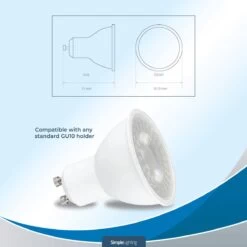 10 X 7.5w GU10 LED Spotlight With Samsung Chip & 5 Year Warranty -LED Downlights Store 355519906 vt 292 10pk layout 2