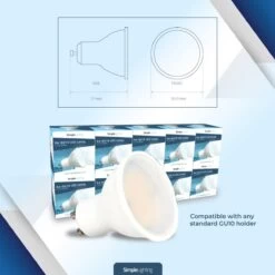 10 Pack GU10 LED Bulbs - 40w Replacement -LED Downlights Store 361536251 1687 10pk 2