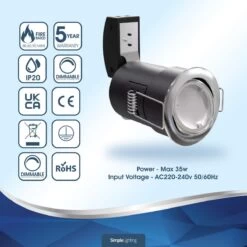 Pack Of 10 Tilt GU10 Fire Rated Downlights With A Brushed Chrome Finish 21 Pack Of 10 Tilt GU10 Fire Rated Downlights With A Brushed Chrome Finish -LED Downlights Store 373921413 frts 1