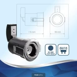 Pack Of 50 GU10 Fire Rated Tilt Downlights With A Brushed Chrome Finish -LED Downlights Store 373921415 frts 2 2