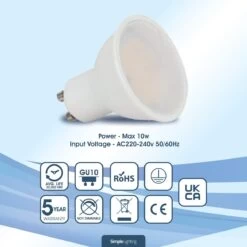 Pack Of 25, 10w LED GU10 Bulbs In A Cool, Natural Or Warm White Light -LED Downlights Store 375056331 vt271 1 1
