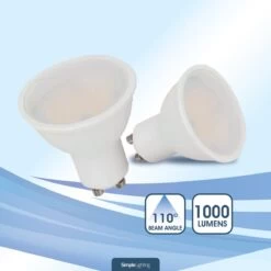 Pack Of 10 GU10 10w LED Bulbs - Cool, Natural Or Warm White Light -LED Downlights Store 375056346 vt271 3
