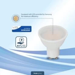 Pack Of 10 GU10 10w LED Bulbs - Cool, Natural Or Warm White Light -LED Downlights Store 375056350 vt271 4