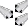 Pack Of 3 Corner Aluminium LED Profiles, 2M - Angled 45 Degree