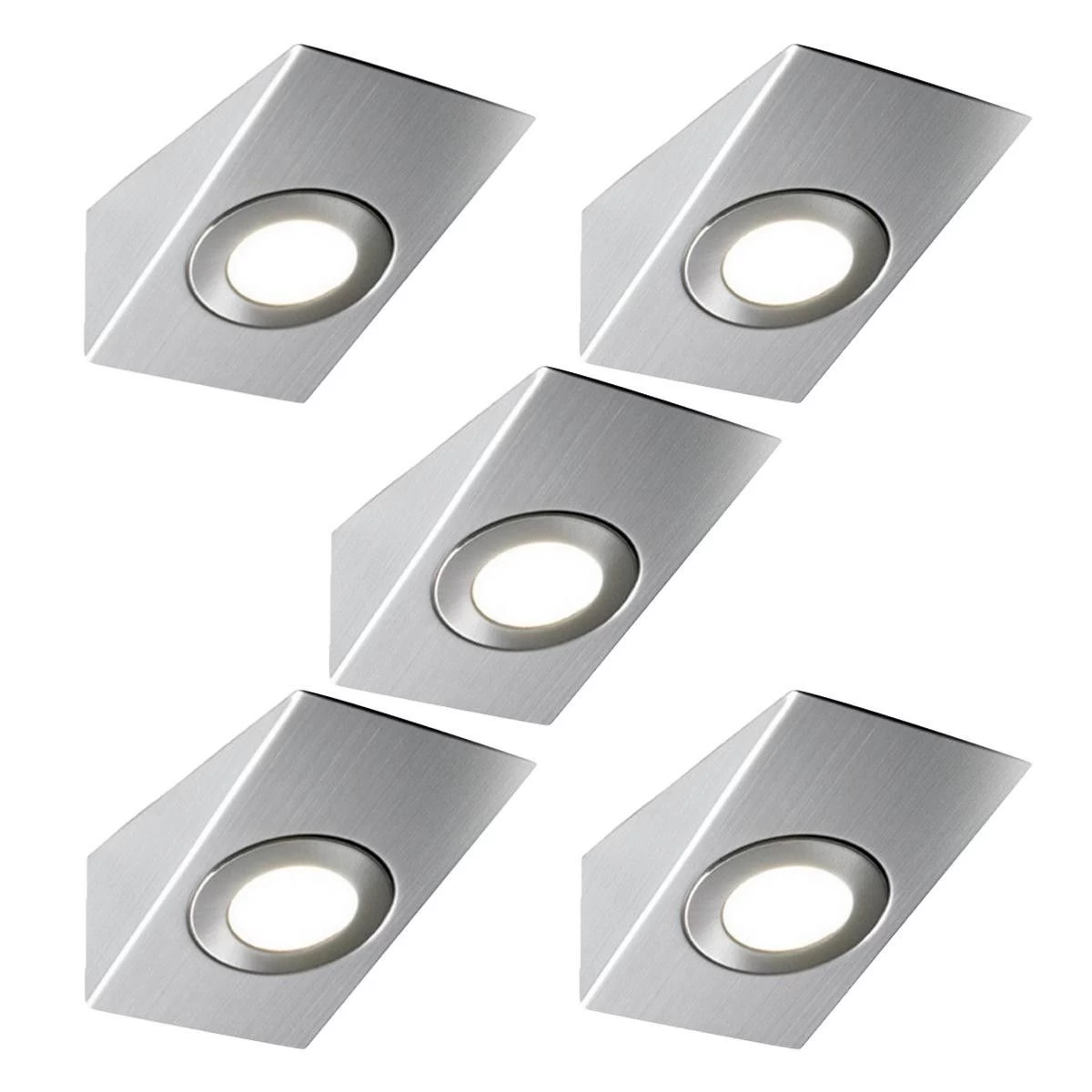 5 Pack Of Wedge Shaped LED Under Cabinet Lights With 15w Driver
