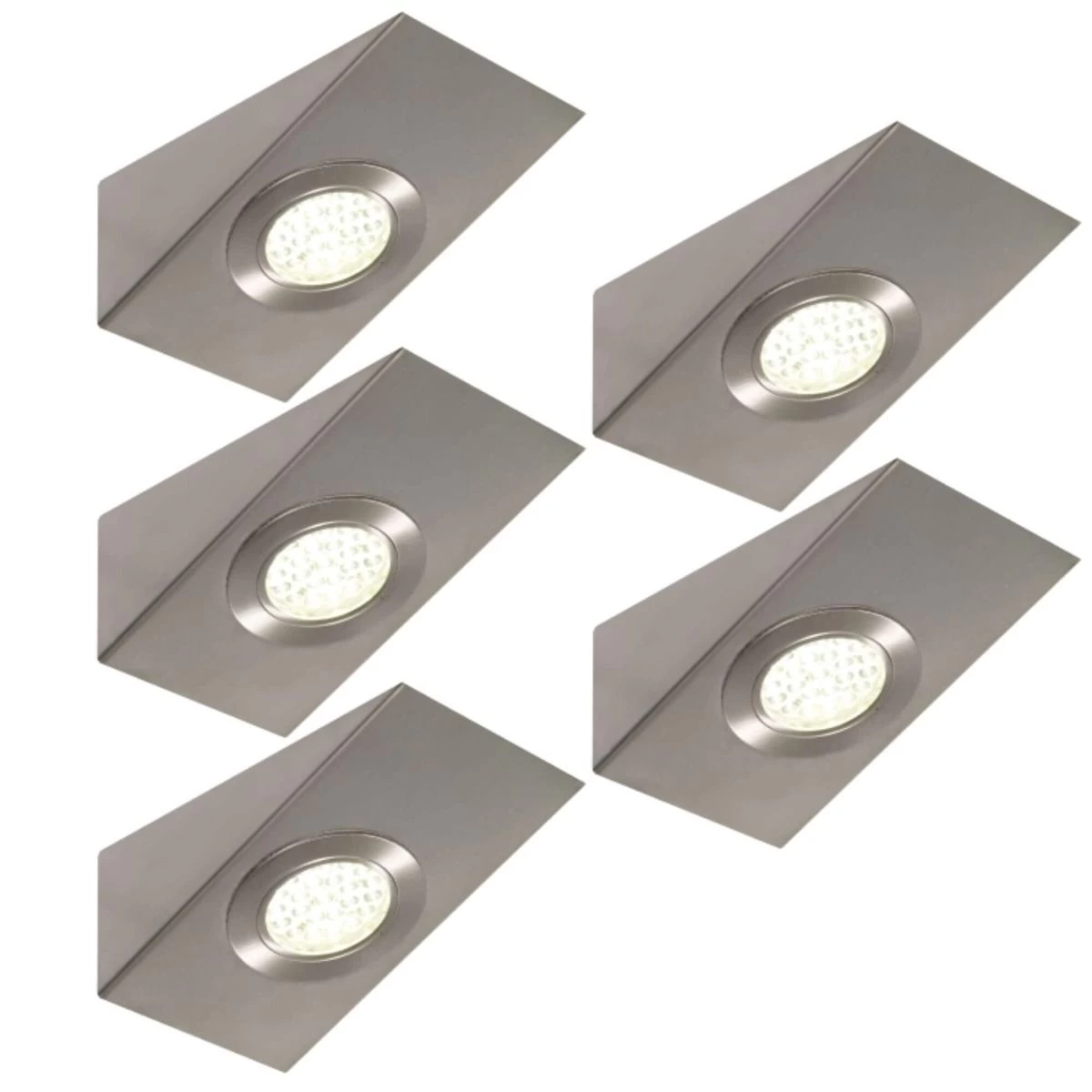 Pack Of 5 Wedge Shaped, LED Under-Cabinet/Shelf Lights Including Transformer - Cool Or Warm White 1 Pack Of 5 Wedge Shaped, LED Under-Cabinet/Shelf Lights Including Transformer - Cool Or Warm White