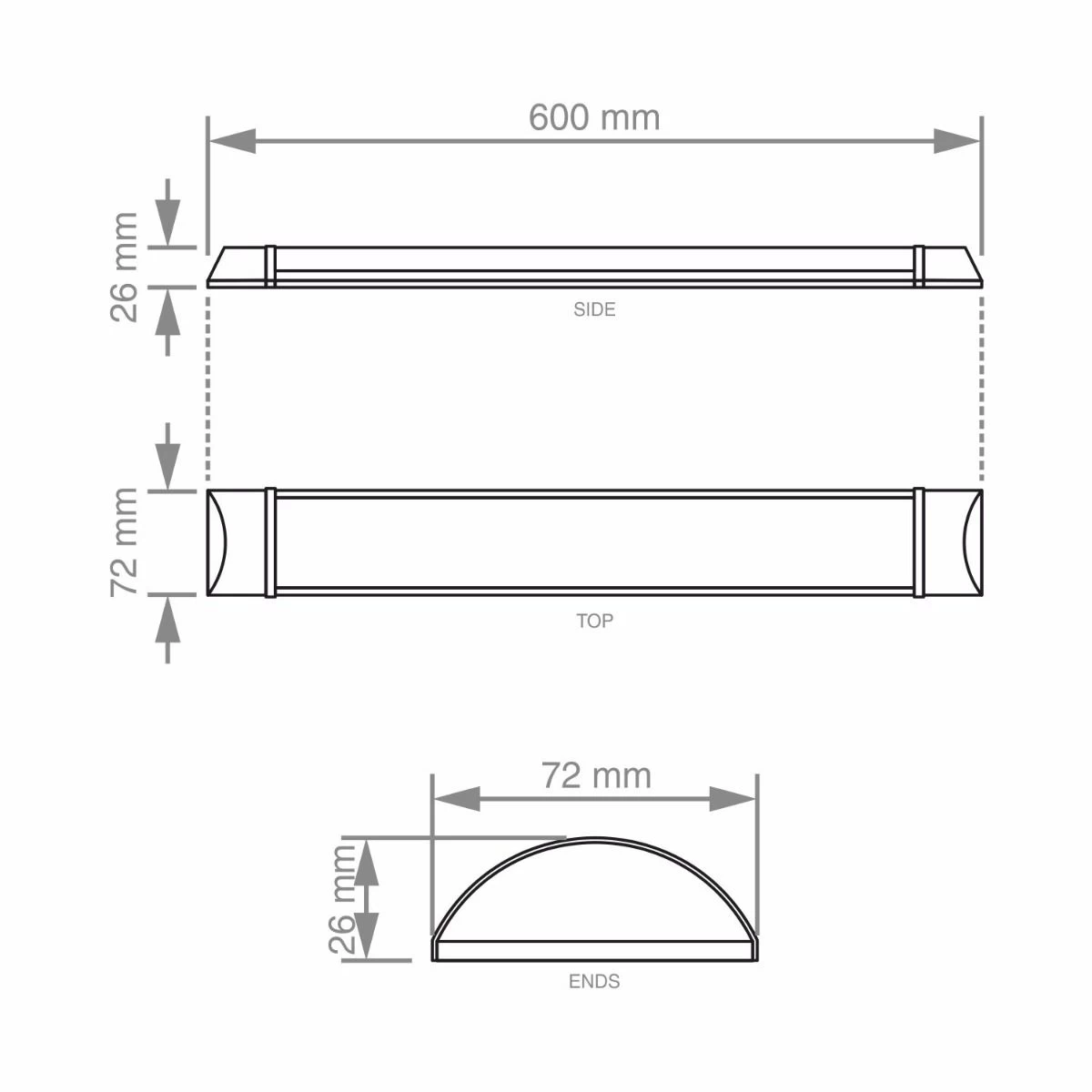 2 Foot, 600mm LED Batten 20w 4000K Natural White With Samsung Chips 9 2 Foot, 600mm LED Batten 20w 4000K Natural White With Samsung Chips - Image 9