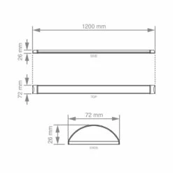 4 Foot, 1200mm LED Batten 40w 4000K Natural White With Samsung Chips -LED Downlights Store 666 linedraw