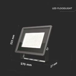 100w Black LED Floodlight In Cool White, 6500K -LED Downlights Store 6723 d