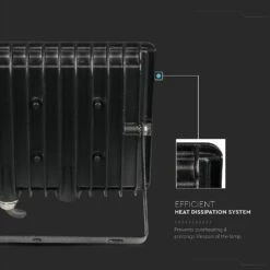 100w Black LED Floodlight In Cool White, 6500K -LED Downlights Store 6723 i2