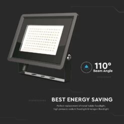 100w Black LED Floodlight In Cool White, 6500K -LED Downlights Store 6723 i3