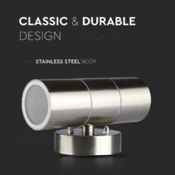 Twin IP44 Outdoor Stainless Steel Wall Light - GU10 -LED Downlights Store 7500 i3 479