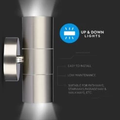 Twin IP44 Outdoor Stainless Steel Wall Light - GU10 -LED Downlights Store 7500 i4 284