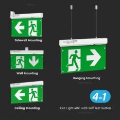 4in1, LED Emergency Exit Light, Self Test -LED Downlights Store 7675 i1