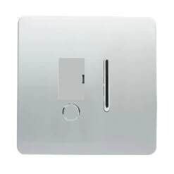 Trendi Artistic Modern Glossy Screwless Fused Spur Switch Silver