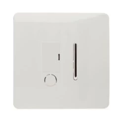 Trendi Artistic Modern Glossy Screwless Fused Spur Switch White