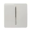Trendi 1 Gang Intermediate Artistic Modern Glossy Screwless 10 Amp Rocker Light Switch White