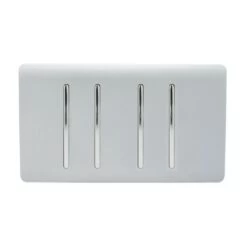 Trendi Switch 4 Gang 2 Way Double Plate Rocker Light Switch Silver