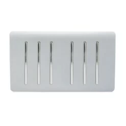 Trendi Switch 6 Gang 2 Way Double Plate Rocker Light Switch Silver