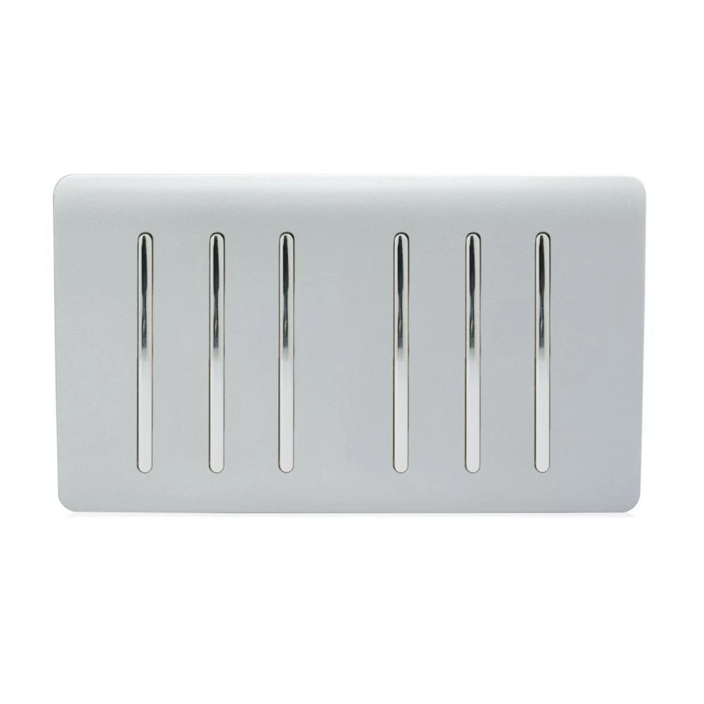 Trendi Switch 6 Gang 2 Way Double Plate Rocker Light Switch Silver 1 Trendi Switch 6 Gang 2 Way Double Plate Rocker Light Switch Silver