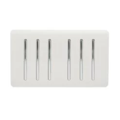 Trendi Switch 6 Gang 2 Way Double Plate Rocker Light Switch White