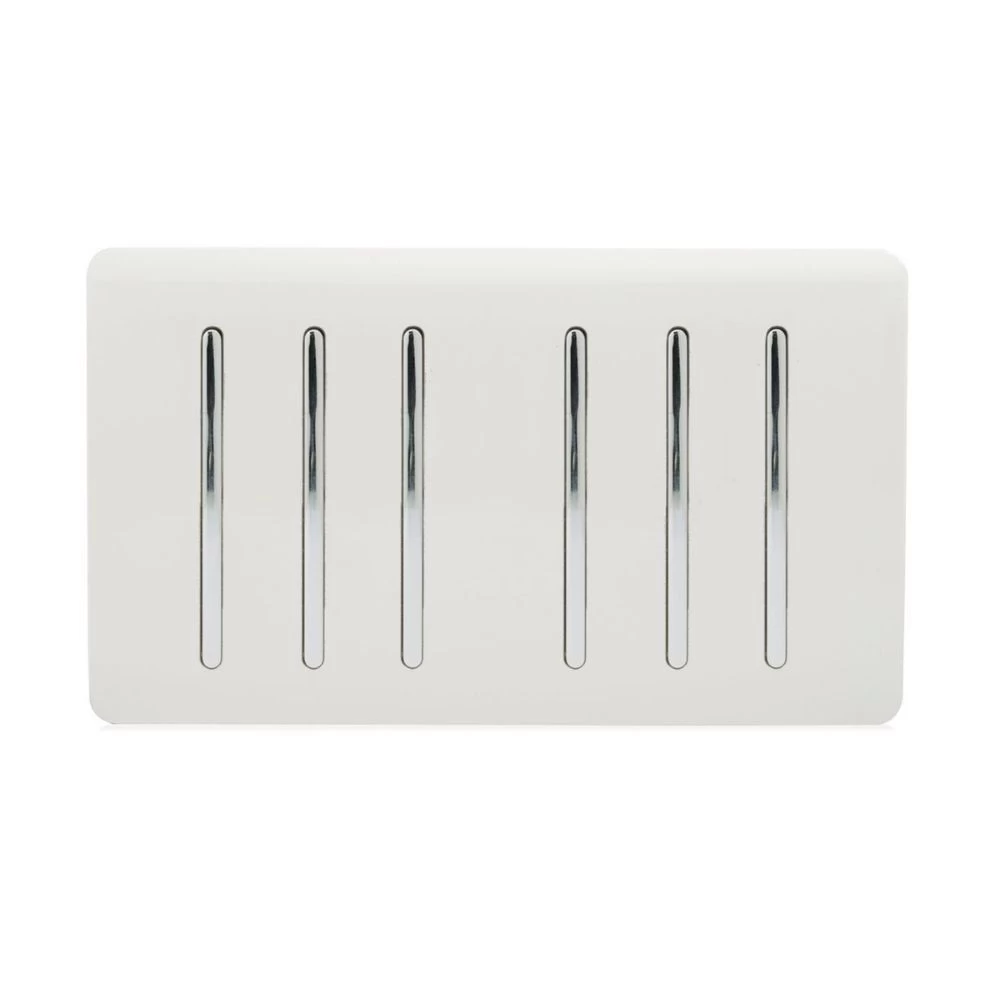 Trendi Switch 6 Gang 2 Way Double Plate Rocker Light Switch White 1 Trendi Switch 6 Gang 2 Way Double Plate Rocker Light Switch White