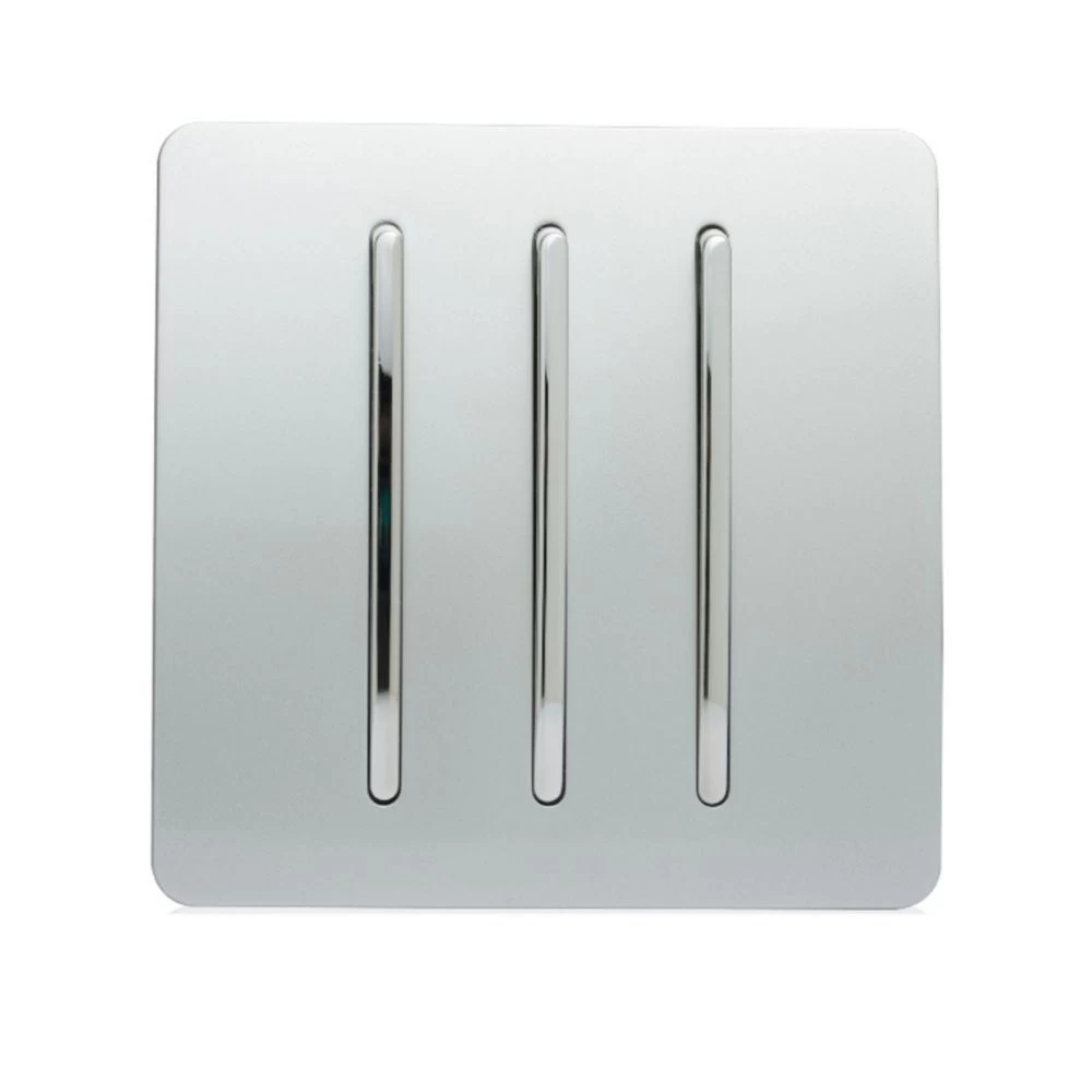 Trendi 3 Gang 2 Way Artistic Modern Screwless 10 Amp Rocker Light Switch Silver 1 Trendi 3 Gang 2 Way Artistic Modern Screwless 10 Amp Rocker Light Switch Silver