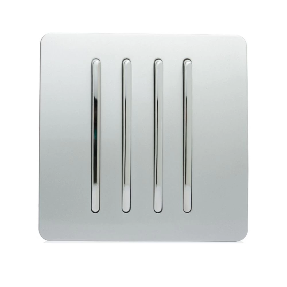 Trendi 4 Gang 2 Way Artistic Modern Glossy Screwless 10 Amp Rocker Light Switch Silver 1 Trendi 4 Gang 2 Way Artistic Modern Glossy Screwless 10 Amp Rocker Light Switch Silver